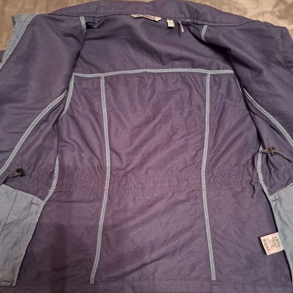 Toad and Co Purple Jacket Size Small Linen and Cotton Pockets Button Closure - Picture 6 of 15